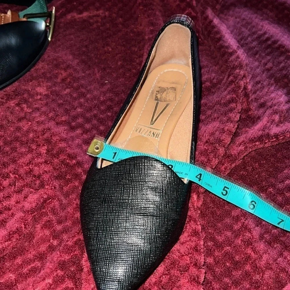 Vizzano black shiny embossed Lizard leather  pointy toe Flats Sz 37 - Picture 12 of 16